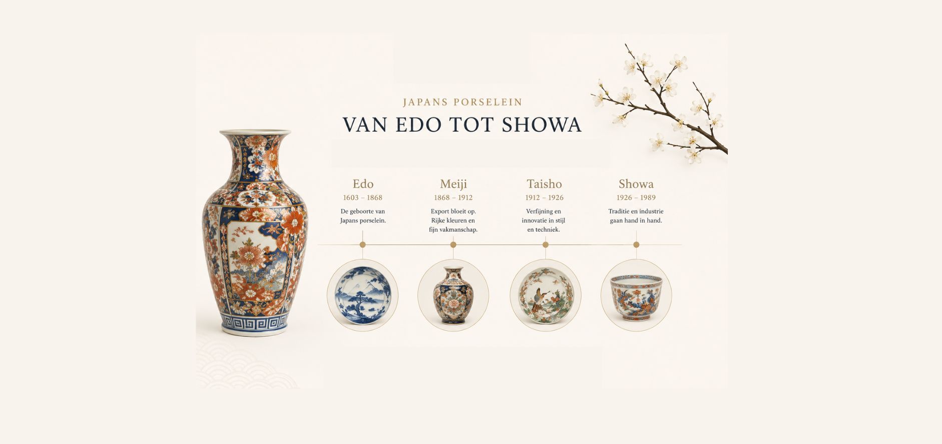 Japans porselein herkennen: van Edo tot Showa: een praktische tijdlijn