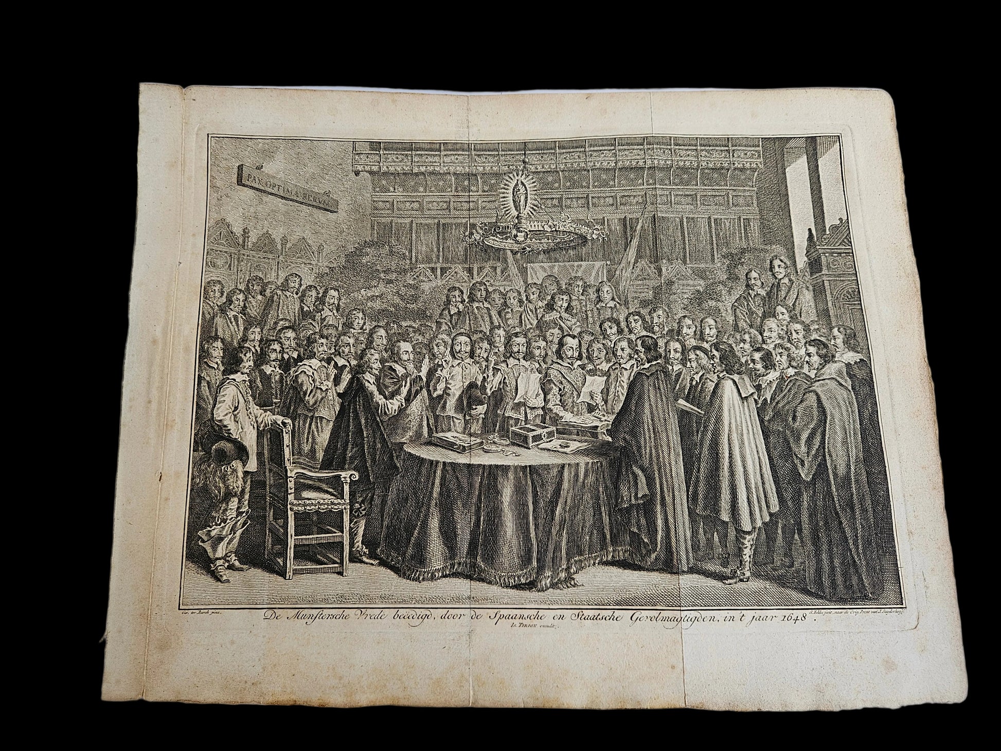 18e Eeuwse Kopergravure door Simon Fokke (1754) – Vrede van Münster (1648