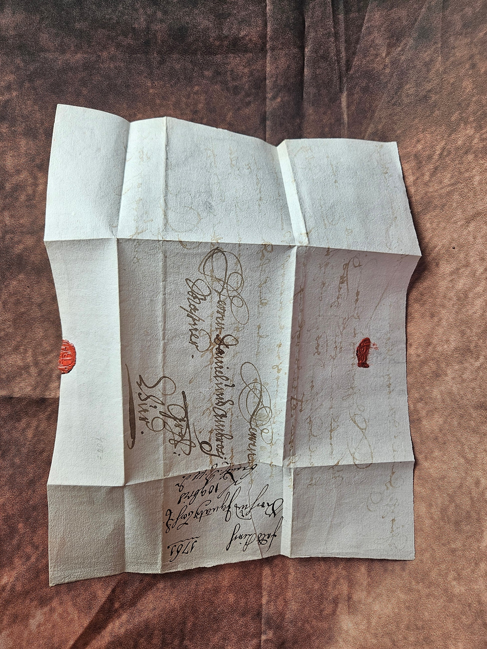 Authentieke Antieke Brief uit 1761 met Gebroken Zegel