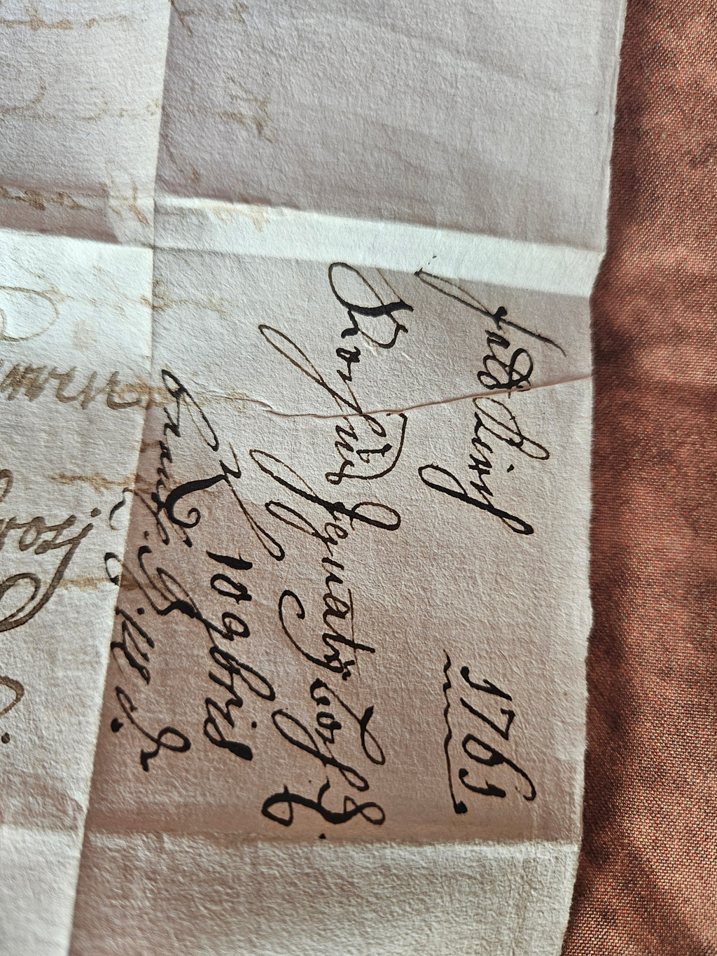 Authentieke Antieke Brief uit 1761 met Gebroken Zegel