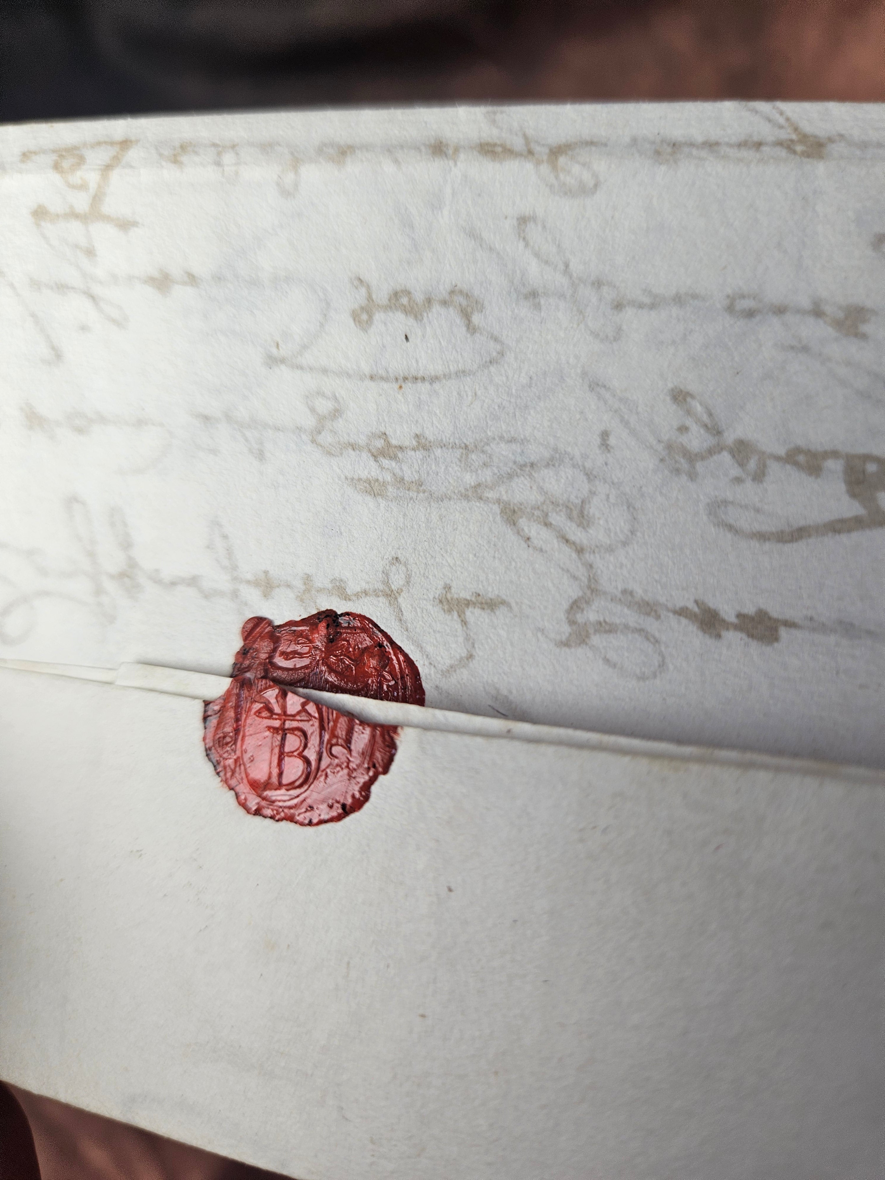 Authentieke Antieke Brief uit 1761 met Gebroken Zegel