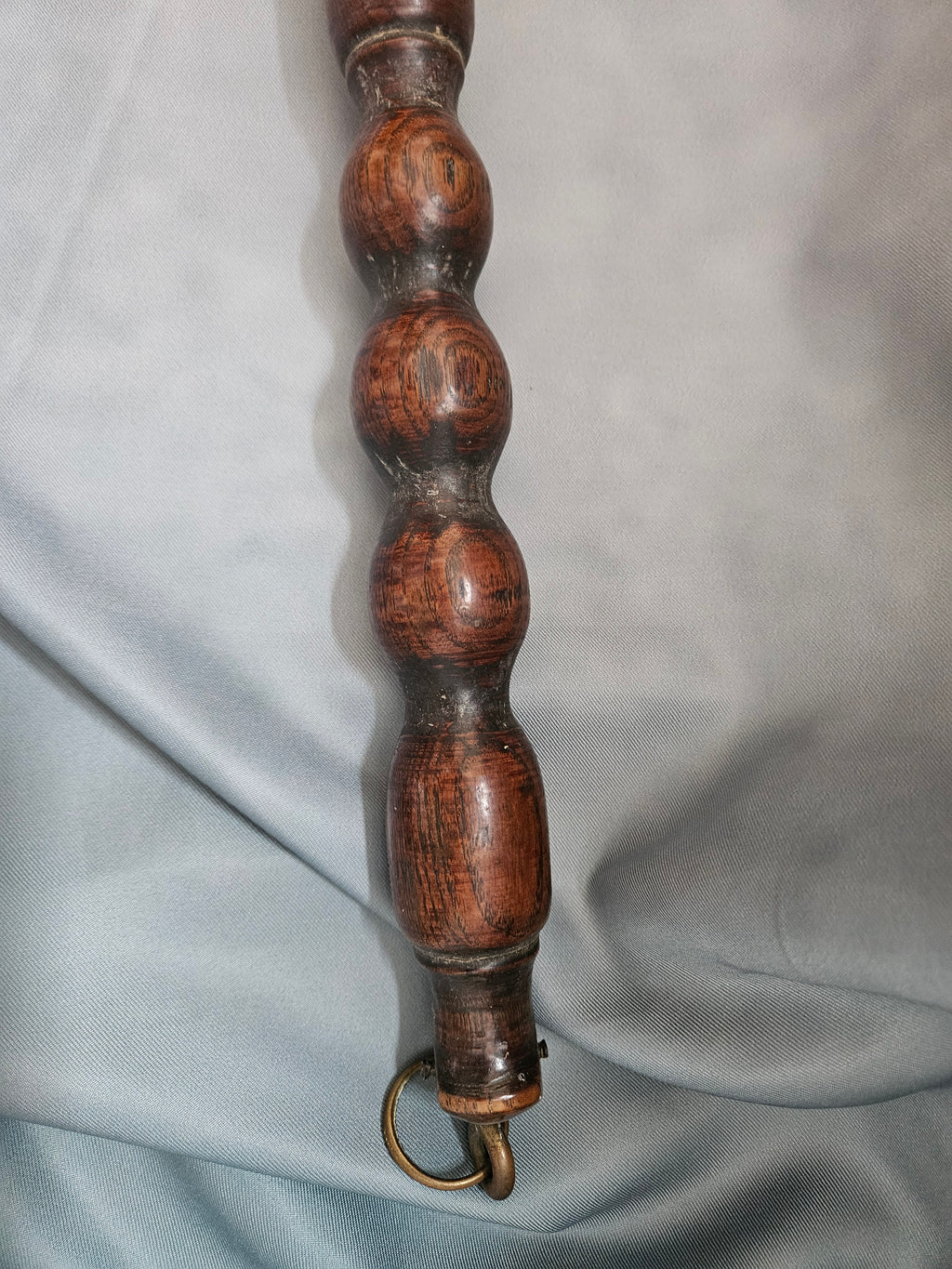 Authentieke 18e-eeuwse Beddenpan van Geel Koper met Houten Steel