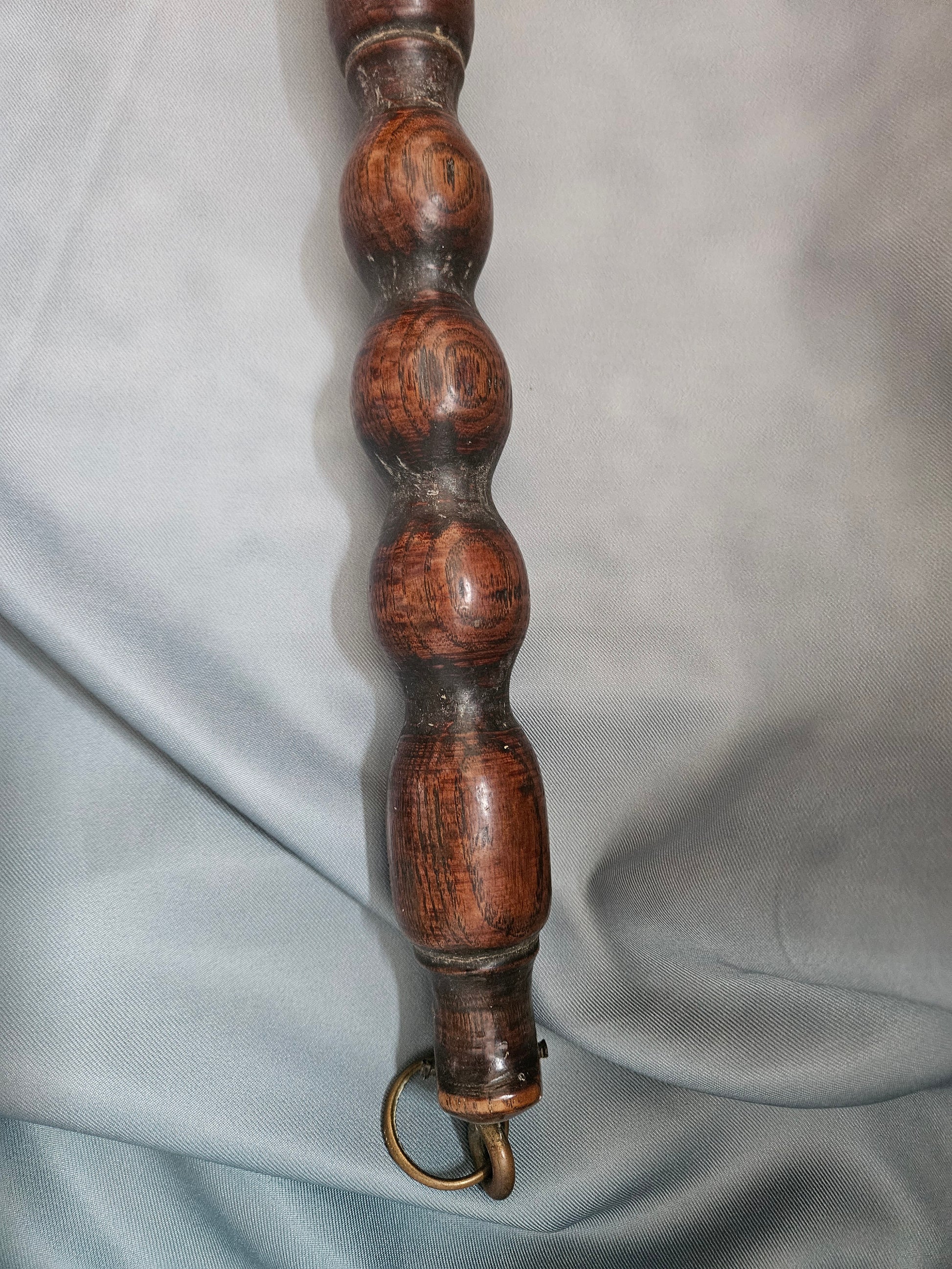 Authentieke 18e-eeuwse Beddenpan van Geel Koper met Houten Steel