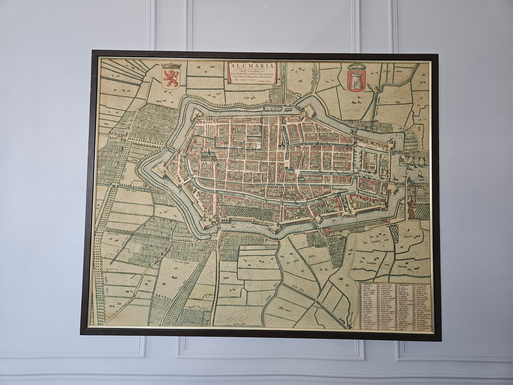 Originele Antieke Gravure van Alkmaar – 17e Eeuw – Door Joan Blaeu - Blaeu's Toonneel der Steden