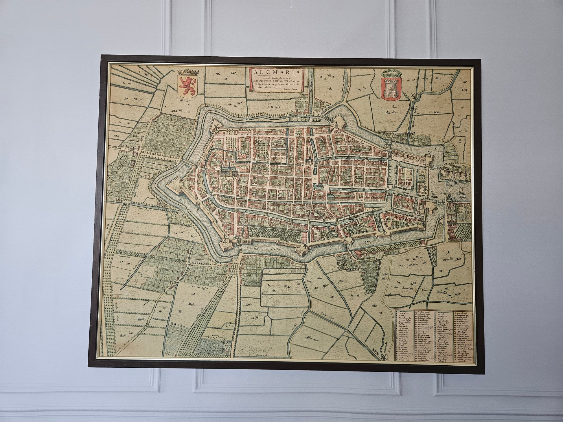 Originele Antieke Gravure van Alkmaar – 17e Eeuw – Door Joan Blaeu - Blaeu's Toonneel der Steden