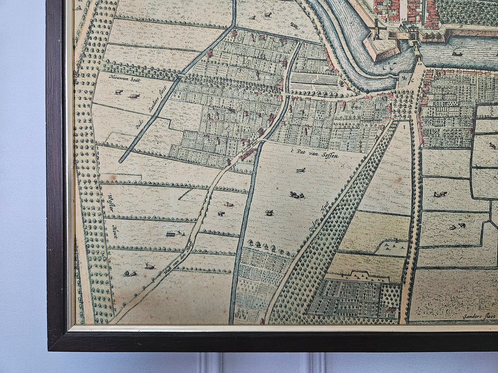 Originele Antieke Gravure van Alkmaar – 17e Eeuw – Door Joan Blaeu - Blaeu's Toonneel der Steden