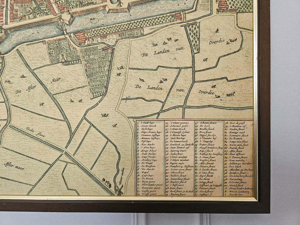 Originele Antieke Gravure van Alkmaar – 17e Eeuw – Door Joan Blaeu - Blaeu's Toonneel der Steden