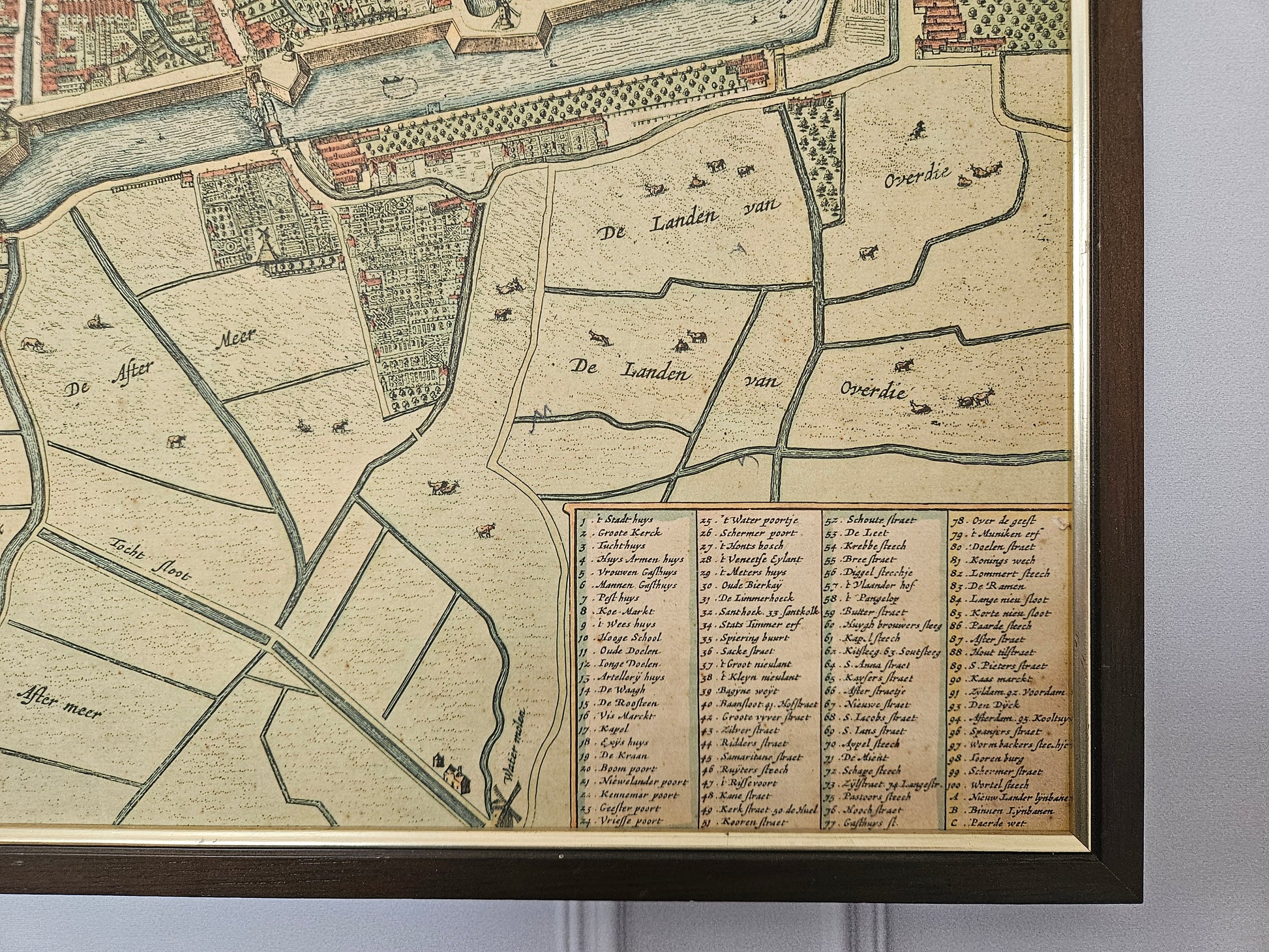 Originele Antieke Gravure van Alkmaar – 17e Eeuw – Door Joan Blaeu - Blaeu's Toonneel der Steden