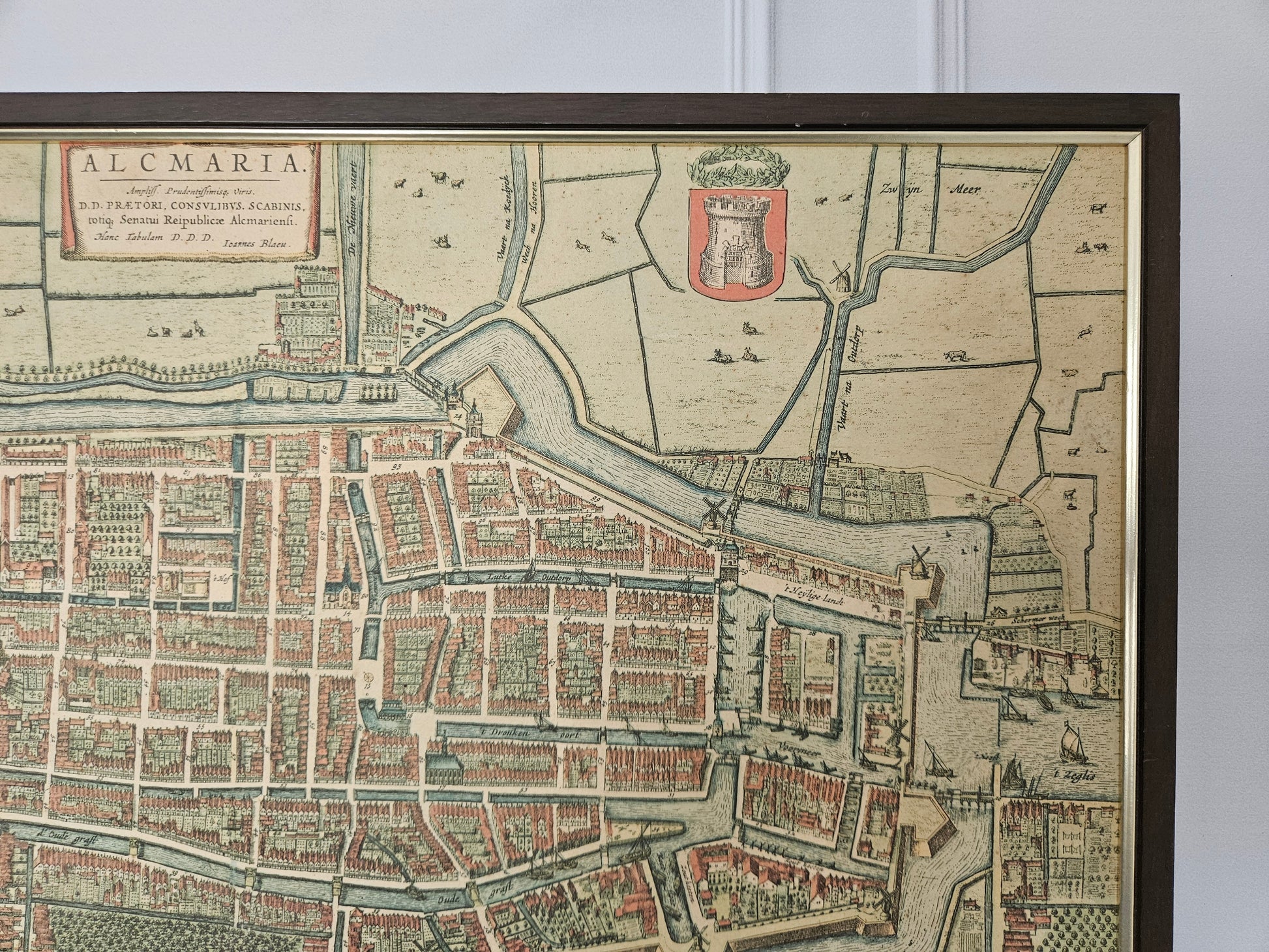 Originele Antieke Gravure van Alkmaar – 17e Eeuw – Door Joan Blaeu - Blaeu's Toonneel der Steden