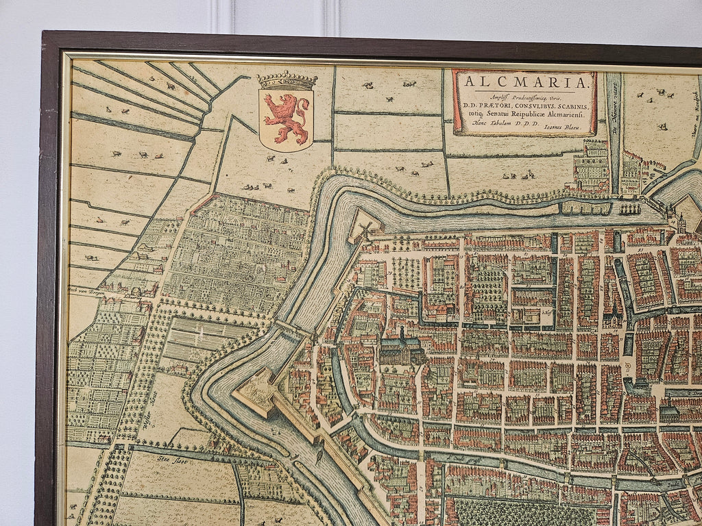 Originele Antieke Gravure van Alkmaar – 17e Eeuw – Door Joan Blaeu - Blaeu's Toonneel der Steden