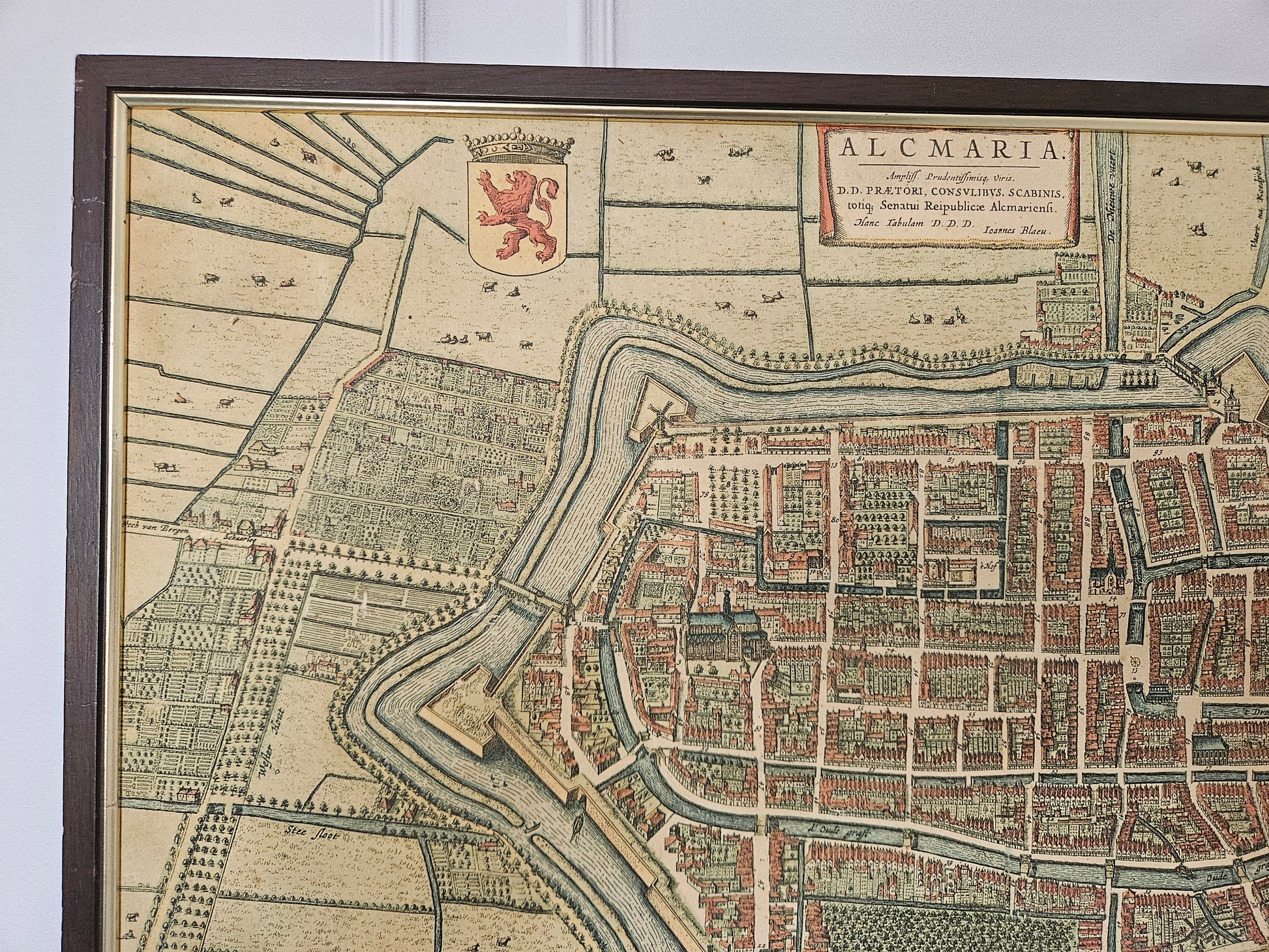 Originele Antieke Gravure van Alkmaar – 17e Eeuw – Door Joan Blaeu - Blaeu's Toonneel der Steden