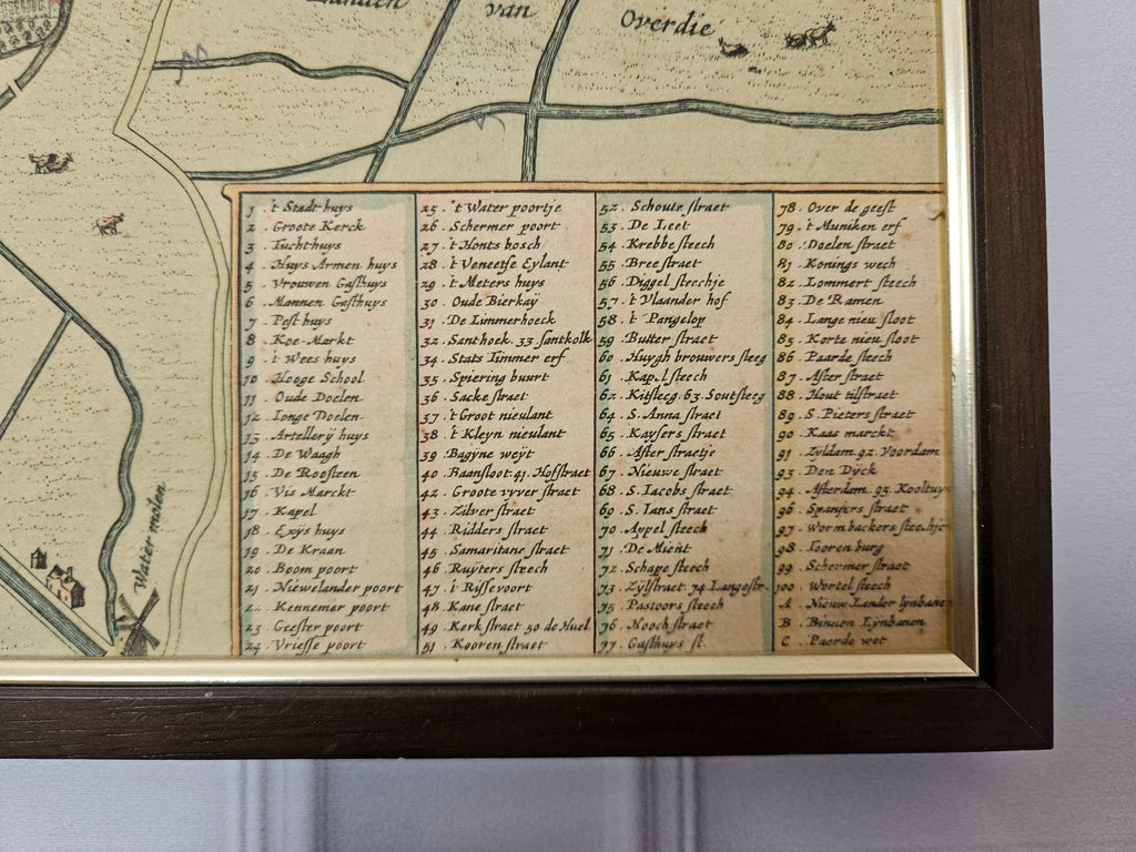 Originele Antieke Gravure van Alkmaar – 17e Eeuw – Door Joan Blaeu - Blaeu's Toonneel der Steden