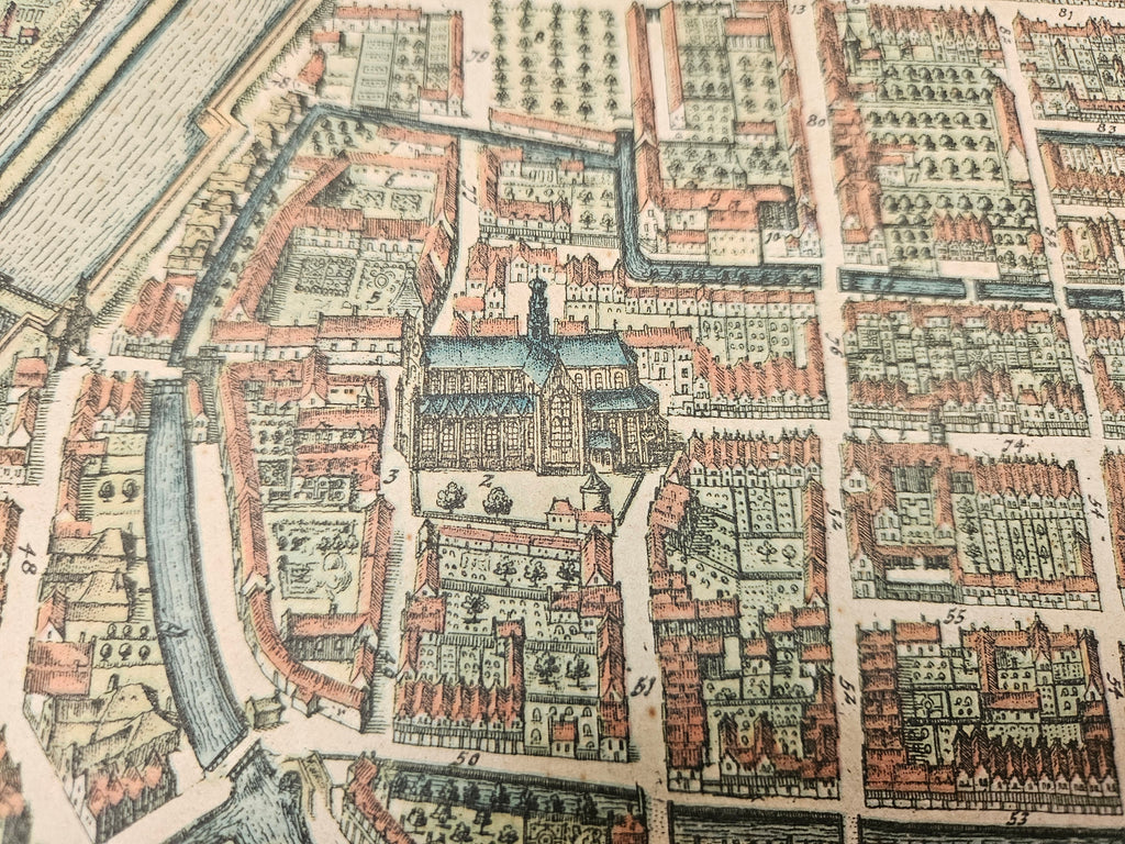 Originele Antieke Gravure van Alkmaar – 17e Eeuw – Door Joan Blaeu - Blaeu's Toonneel der Steden
