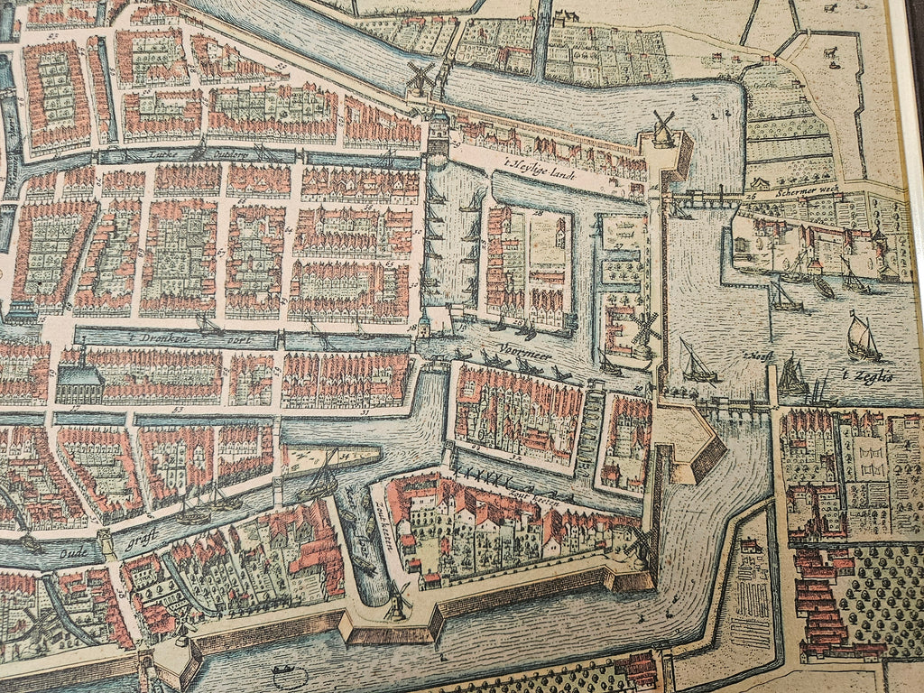 Originele Antieke Gravure van Alkmaar – 17e Eeuw – Door Joan Blaeu - Blaeu's Toonneel der Steden