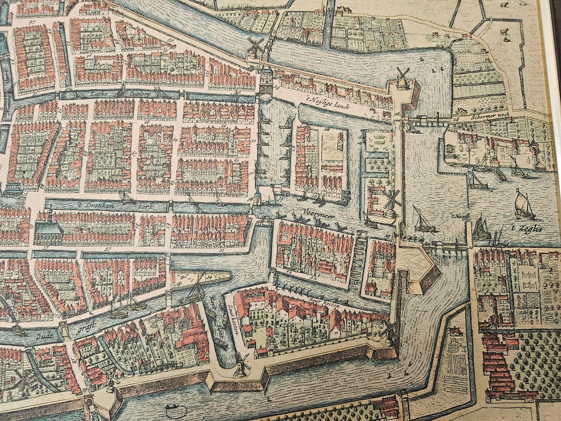 Originele Antieke Gravure van Alkmaar – 17e Eeuw – Door Joan Blaeu - Blaeu's Toonneel der Steden