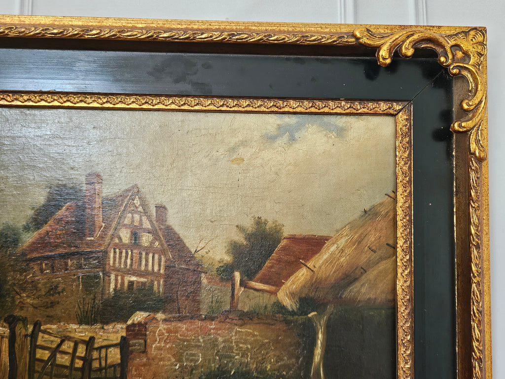 Schilderij door Ethel Dailey – 1889 – Olieverf op paneel – Landelijk Engels Tafereel