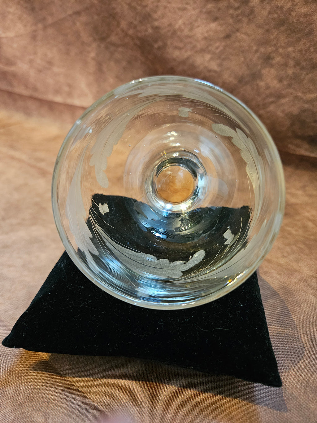 Antiek 18e-eeuws wijnglas – gegraveerd – ca. 11,3 cm hoog