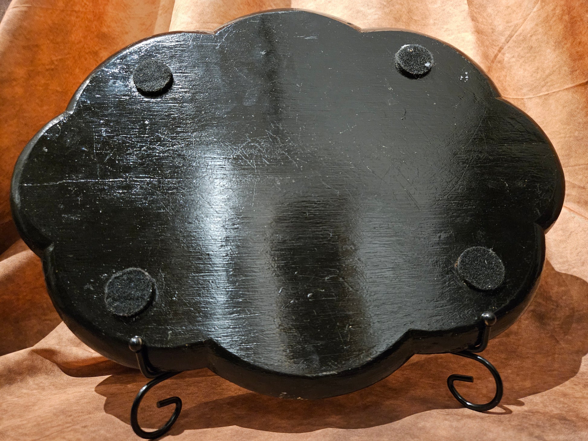 18e-eeuws Lakwerk Dienblad | Handgeschilderd Landschap | Geschulpte Rand