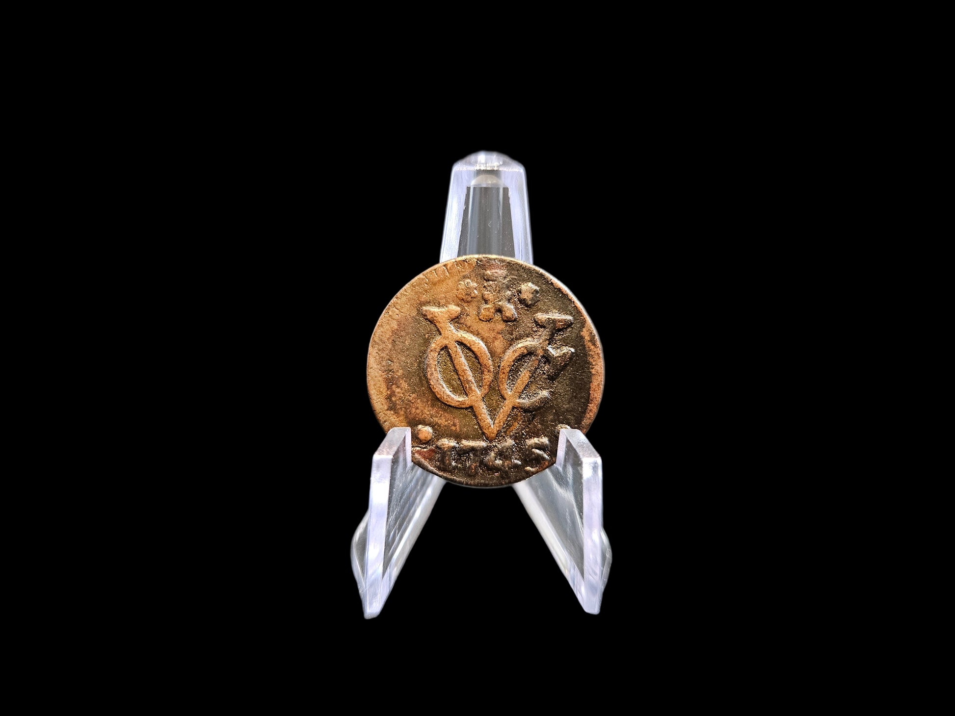 VOC Koperen Duit | Middelburg | Datering 1745 (zichtbaar) – Verenigde Oost-Indische Compagnie