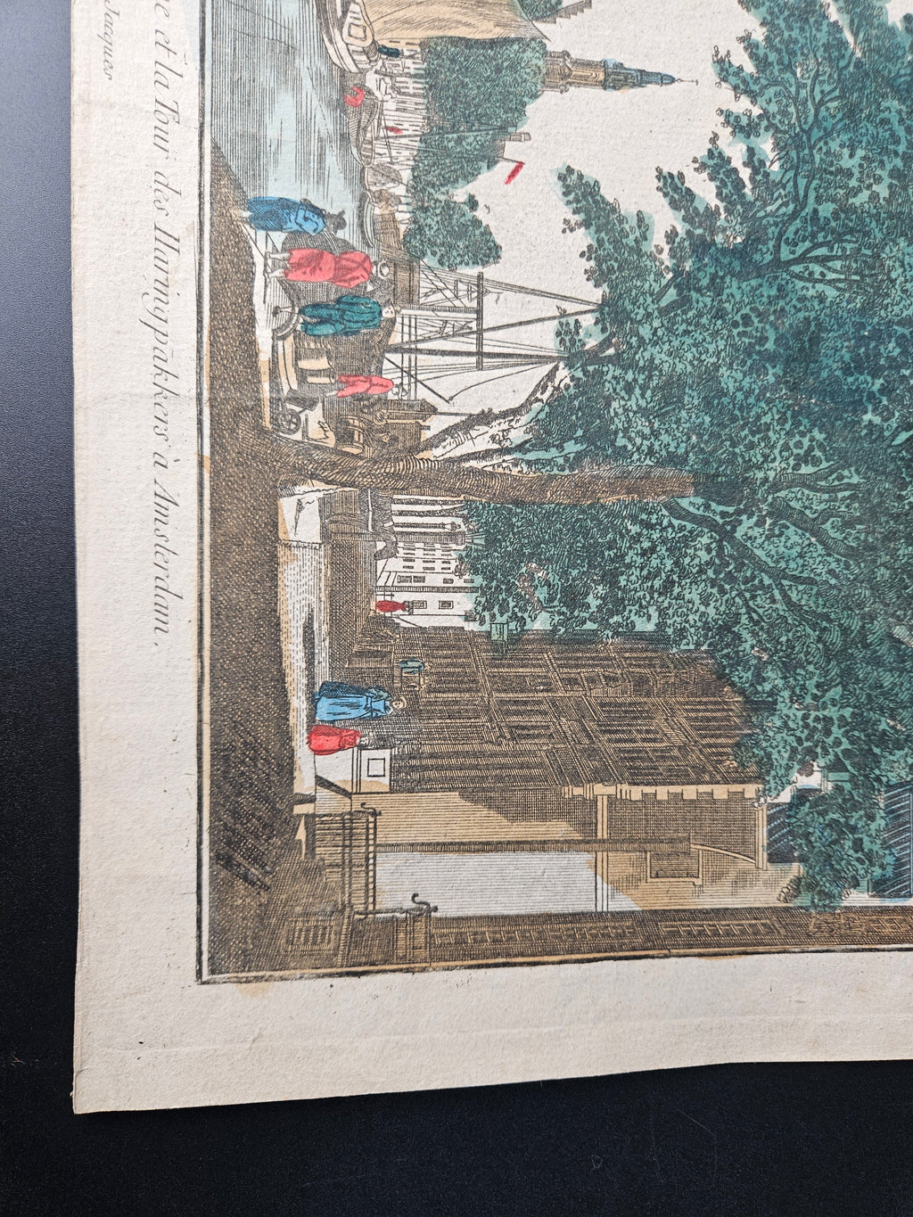 Kopergravure van de nieuwe Lutherse Kerk en de Toren van de Haringpakkers te Amsterdam