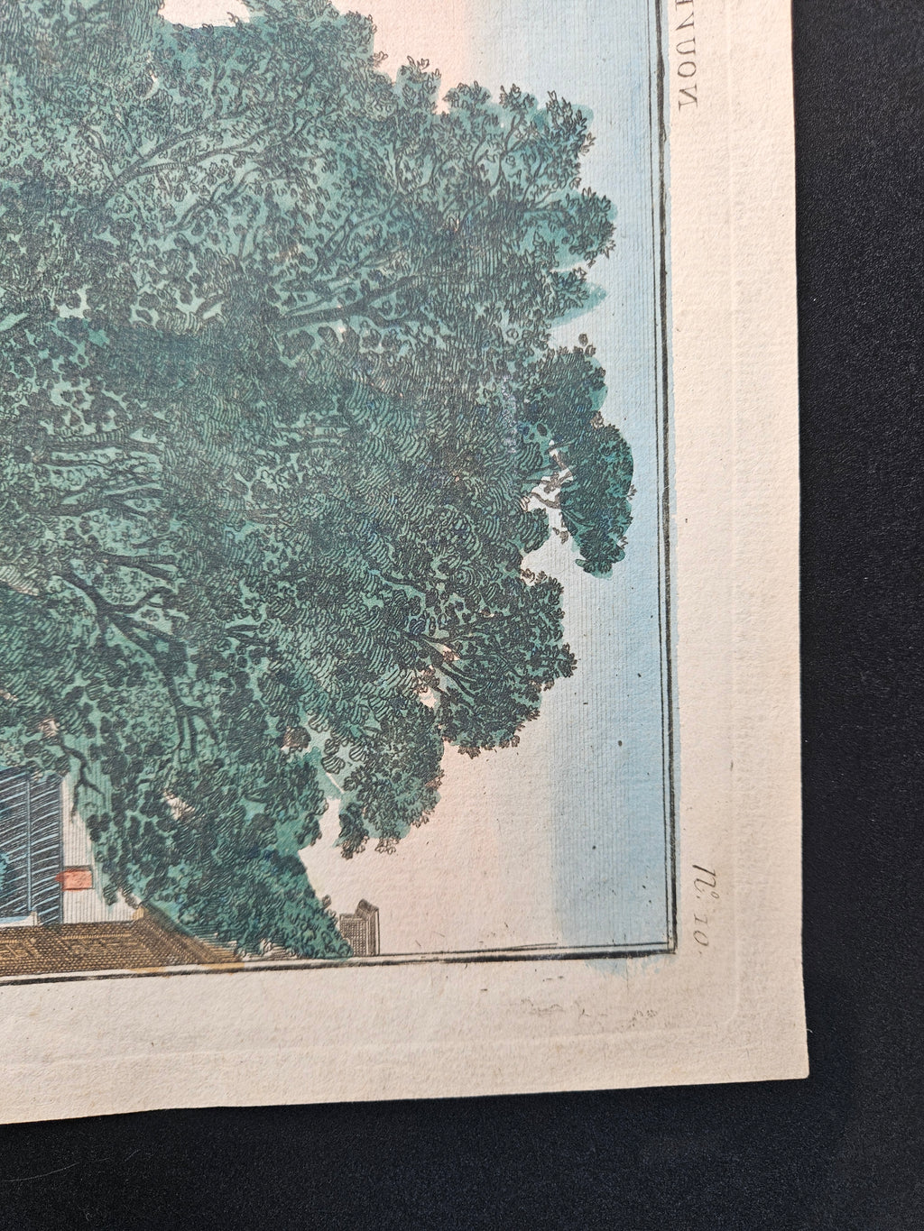 Kopergravure van de nieuwe Lutherse Kerk en de Toren van de Haringpakkers te Amsterdam