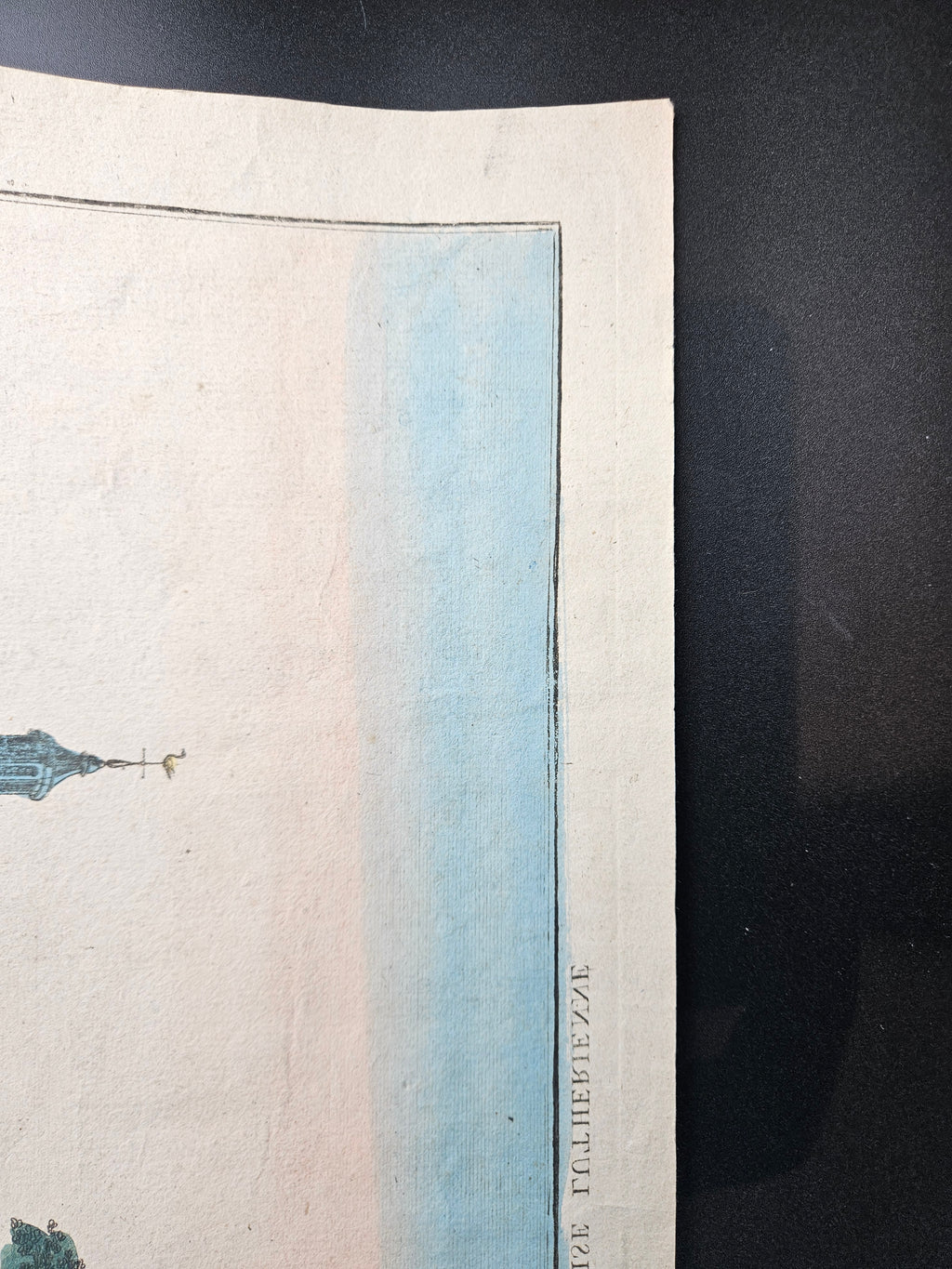 Kopergravure van de nieuwe Lutherse Kerk en de Toren van de Haringpakkers te Amsterdam