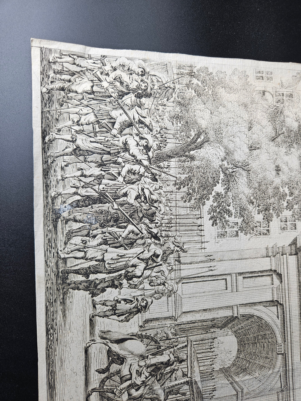 Historische Kopergravure: De Intocht van Maria de Médicis in Amsterdam (1638)