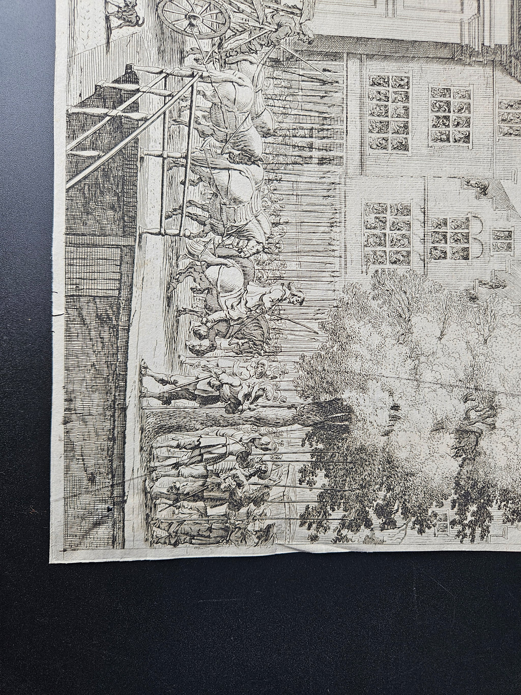 Historische Kopergravure: De Intocht van Maria de Médicis in Amsterdam (1638)