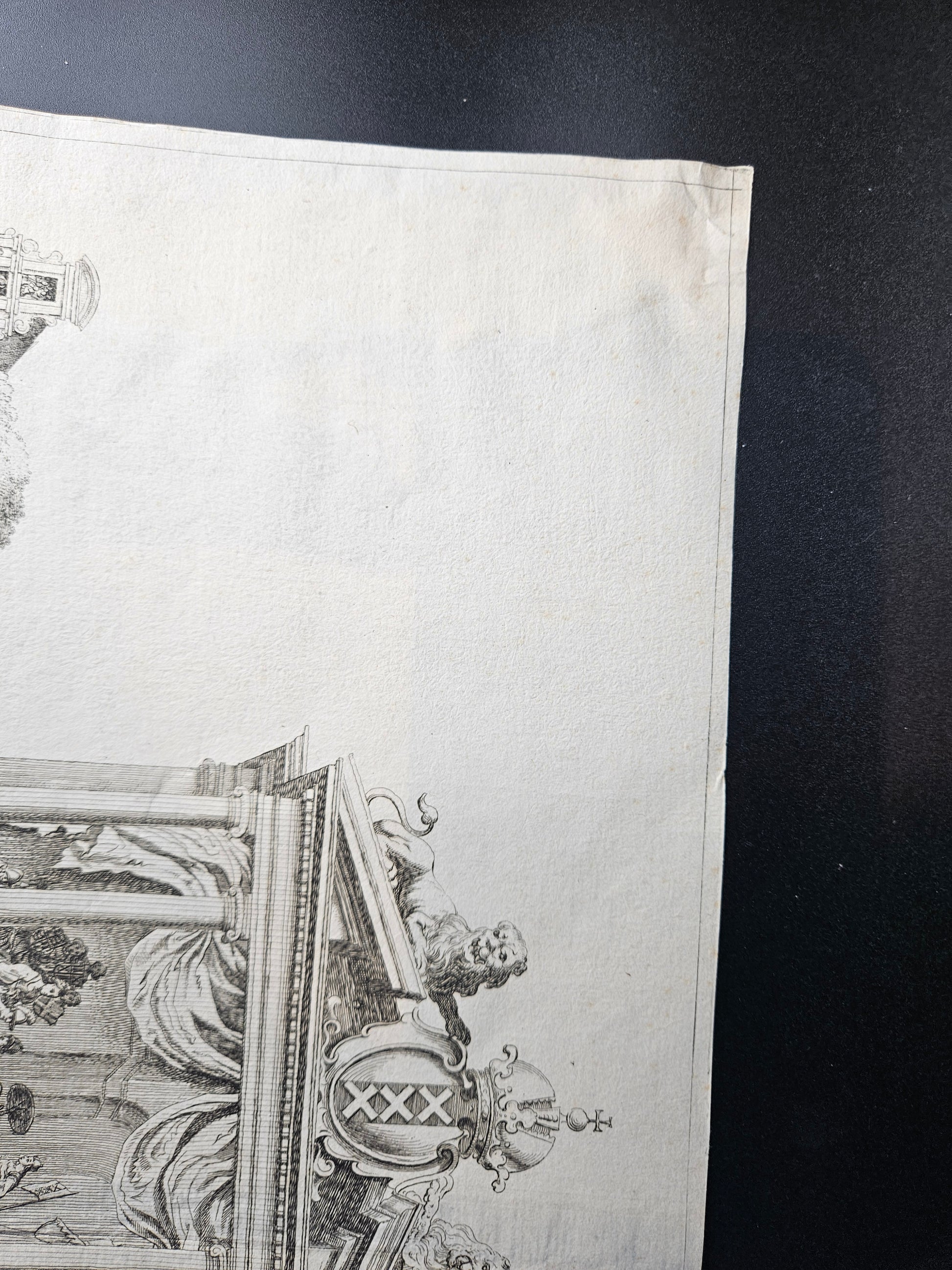 Historische Kopergravure: De Intocht van Maria de Médicis in Amsterdam (1638)