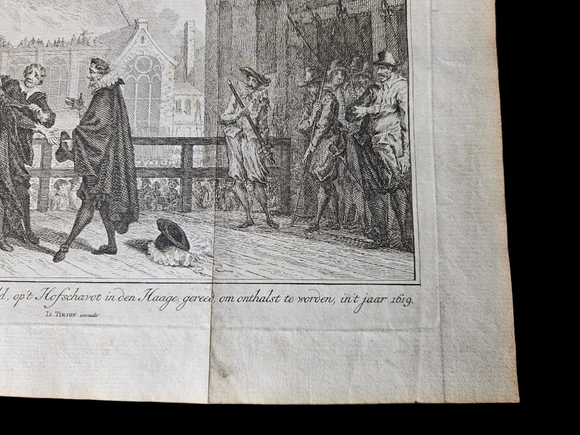 Zeldzame Historieprent: De Onthoofding van Johan van Oldenbarnevelt (ca. 1619)