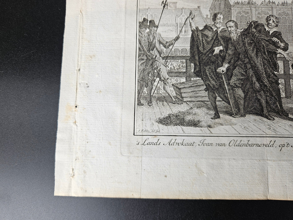 Zeldzame Historieprent: De Onthoofding van Johan van Oldenbarnevelt (ca. 1619)