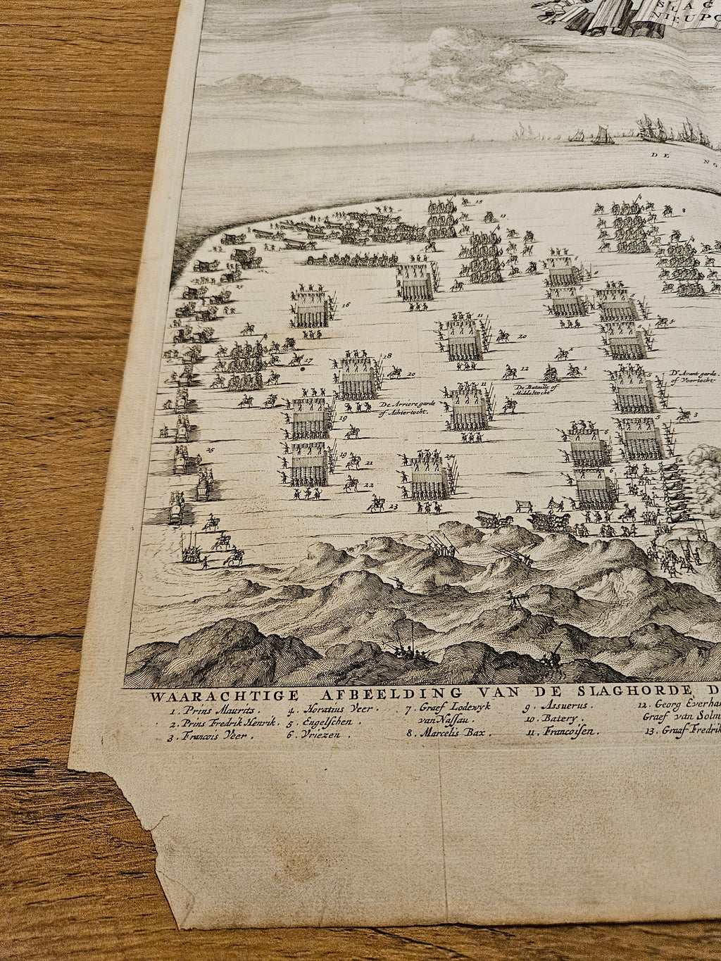 Antieke Gravure: De Legendarische Slag bij Nieuwpoort - 1600