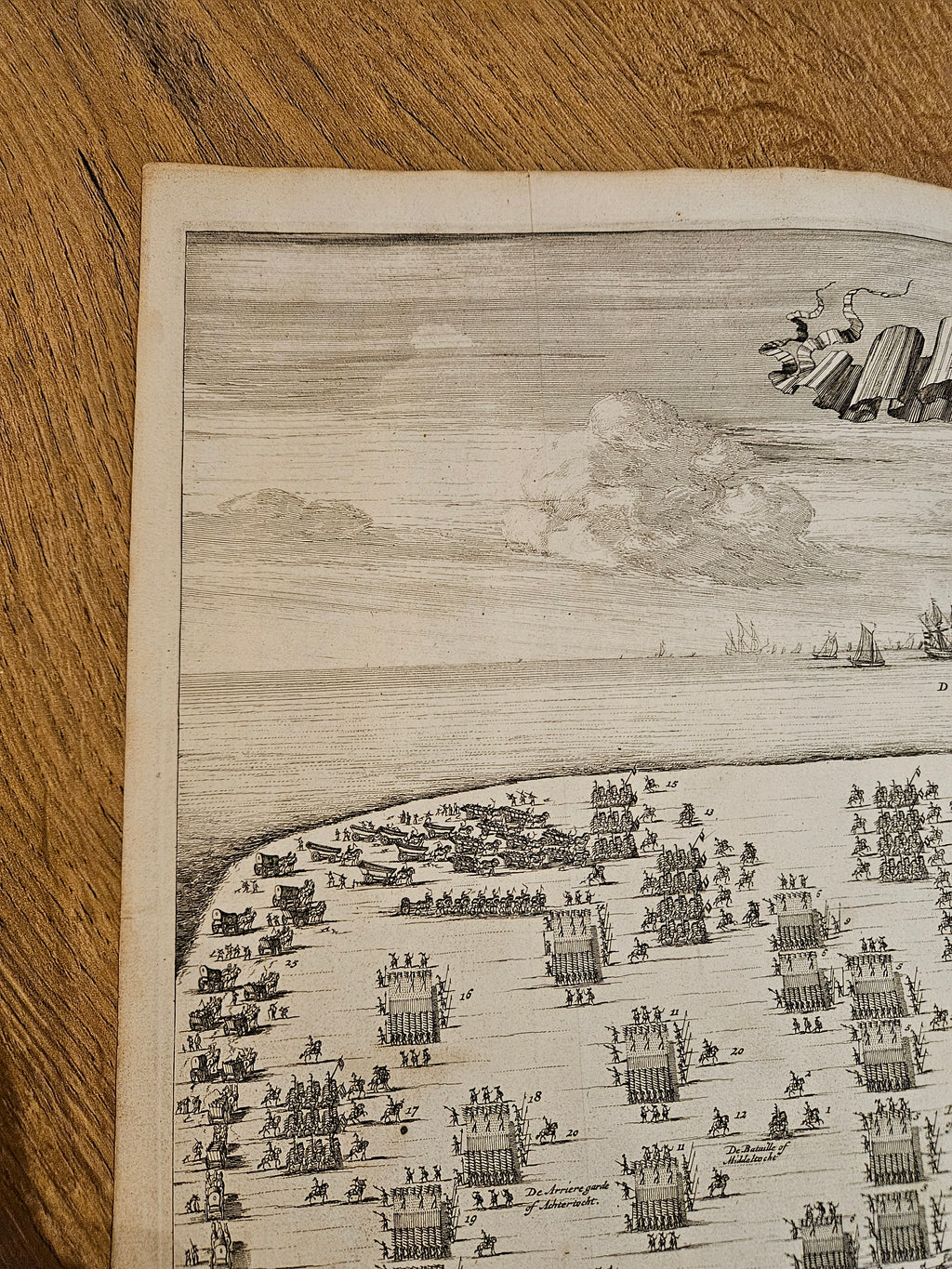 Antieke Gravure: De Legendarische Slag bij Nieuwpoort - 1600