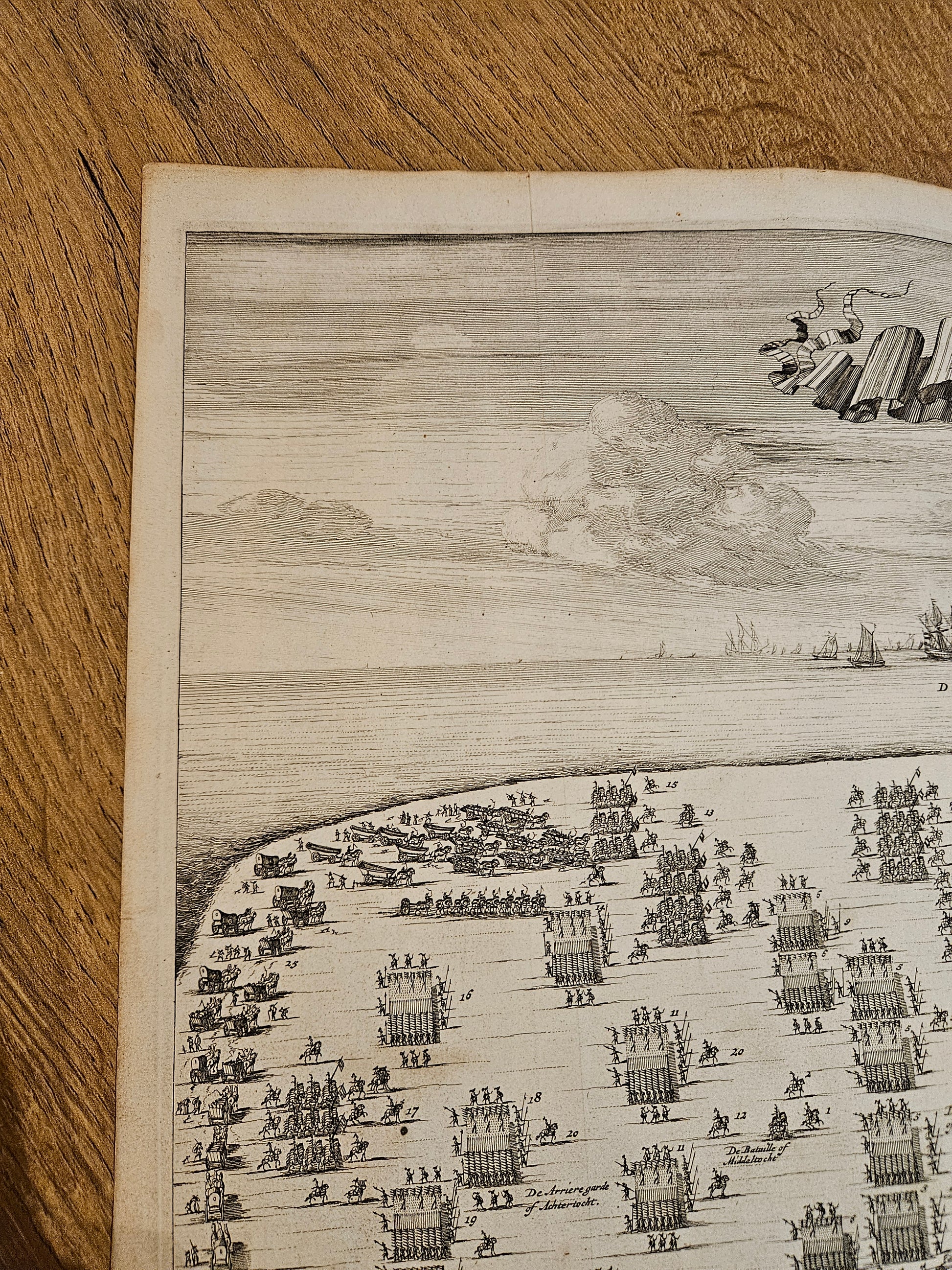 Antieke Gravure: De Legendarische Slag bij Nieuwpoort - 1600