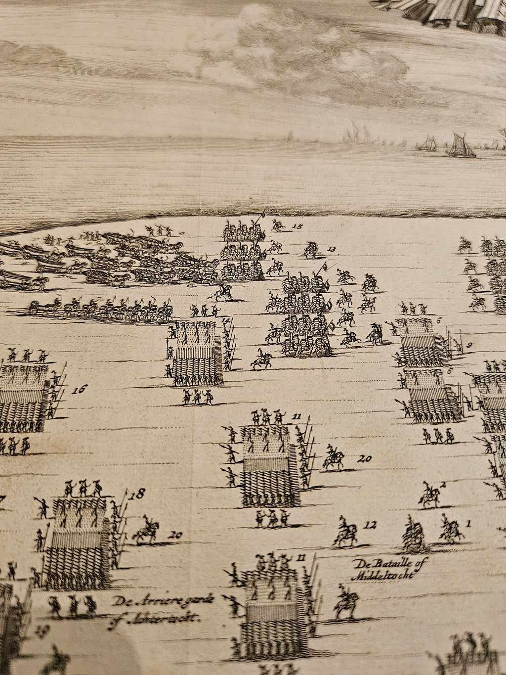 Antieke Gravure: De Legendarische Slag bij Nieuwpoort - 1600