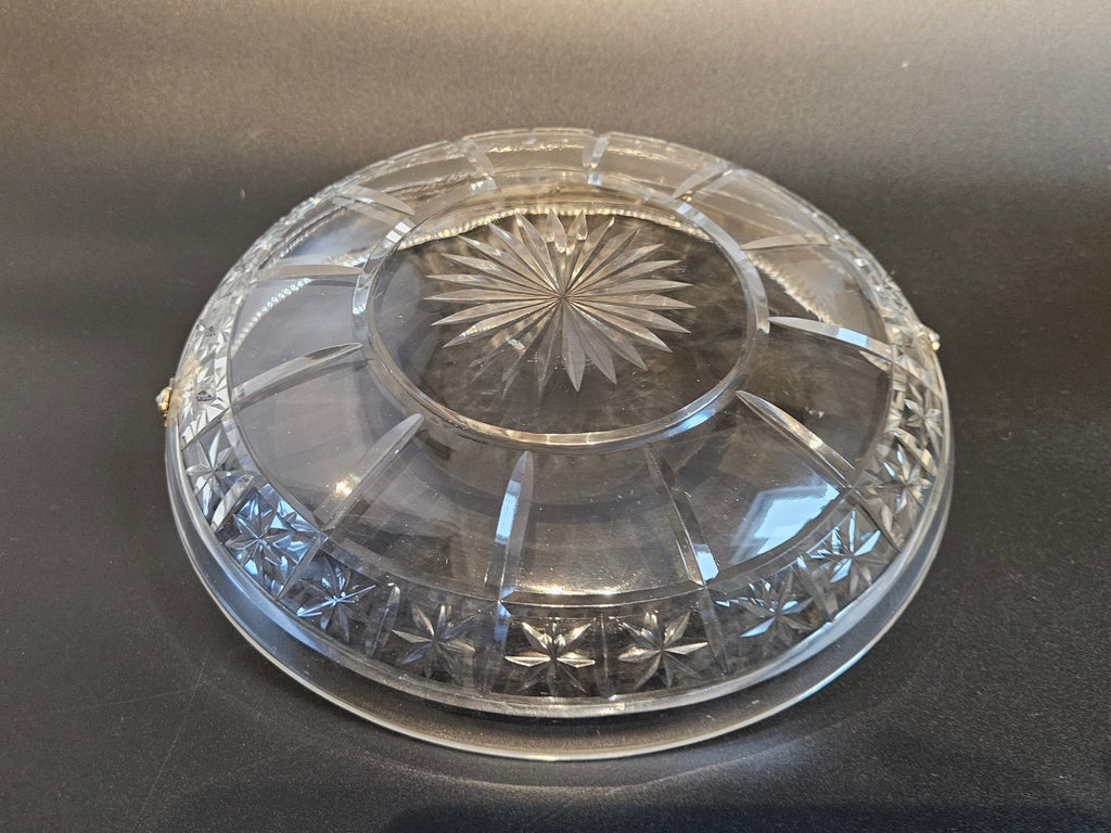 Antiek Kristallen schaaltje met zilveren Hengsel