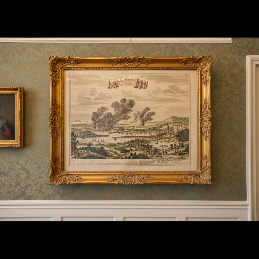 Antieke Kopergravure: De Glorieuze Tocht naar Chatham en Rochester 