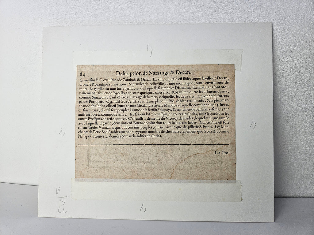 Antieke Gravure: 'Narsinga & Decan, Narfinga & Ceylon' (Zuid-India & Sri Lanka), c. 1603-1618