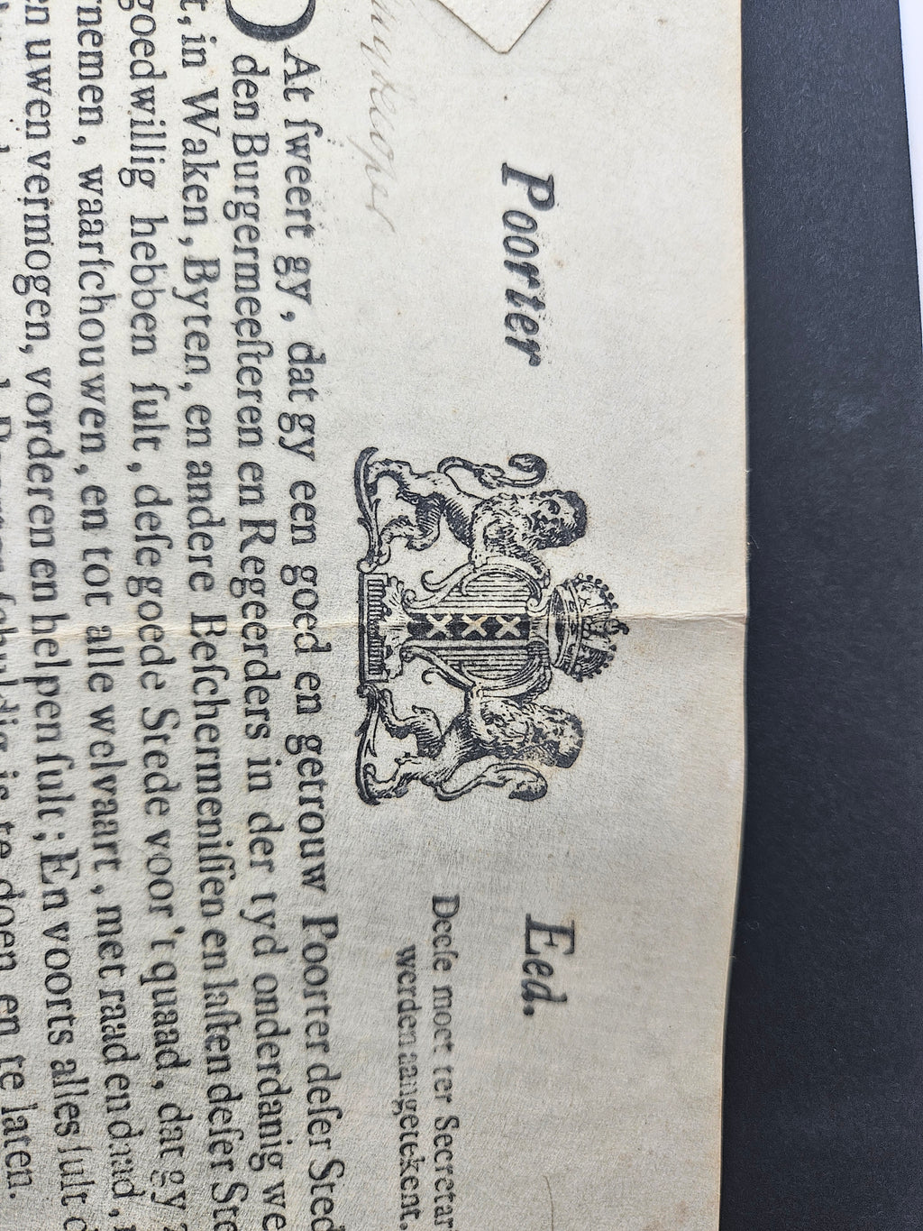 Exclusieve Duik in de Amsterdamse Geschiedenis: Poorterseed uit 18 eeuw