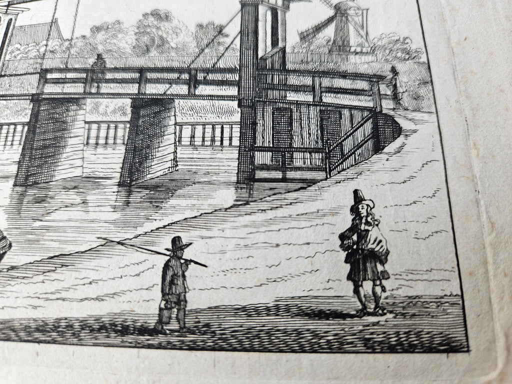 Prachtige 17e-eeuwse kopergravure van de Sint Antoniespoort, Amsterdam (ca. 1663-1664)