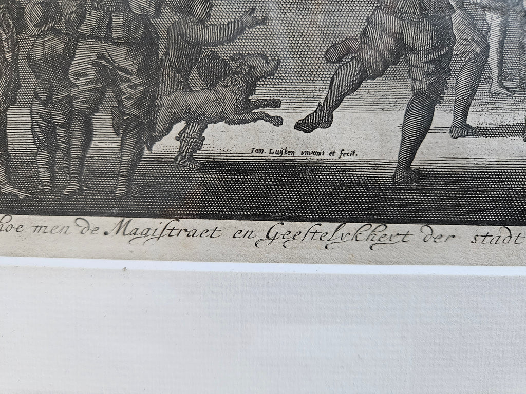 Jan Luyken – Antieke Gravure “Alteratie van Amsterdam, 1578” – ca. 1679