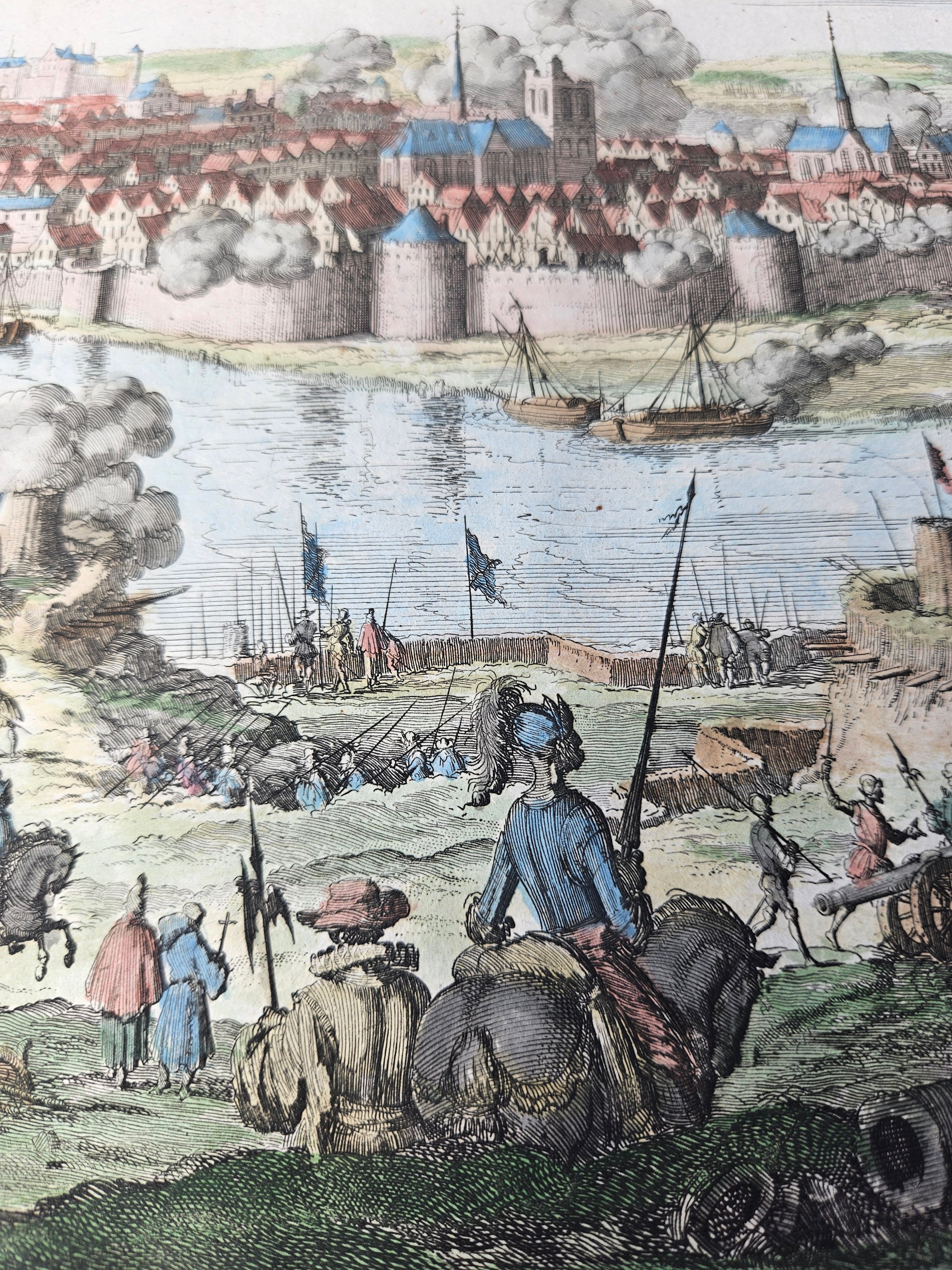 Antieke Kopergravure 'Het Beleg van de Stadt Graave' door Jan Luyken