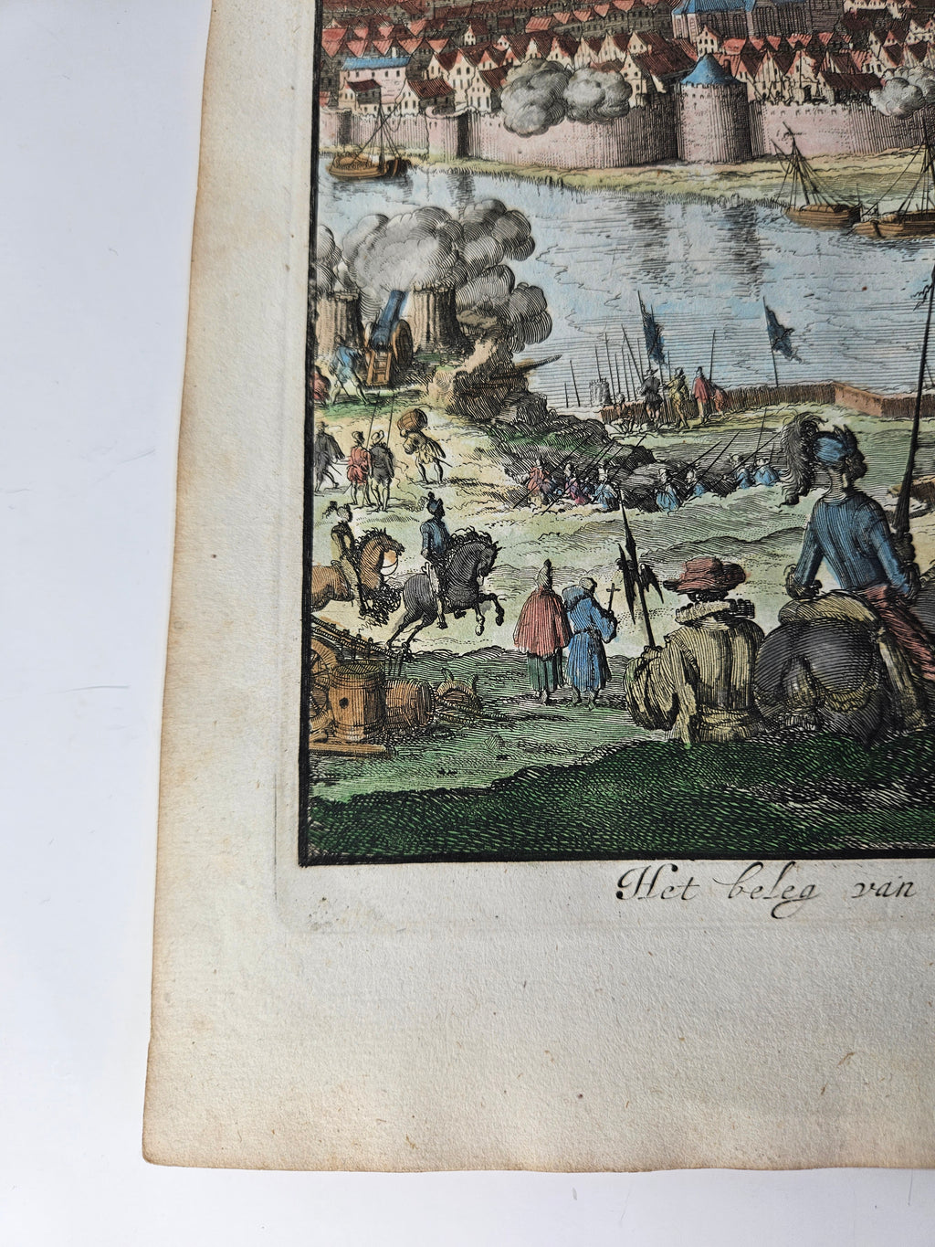 Antieke Kopergravure 'Het Beleg van de Stadt Graave' door Jan Luyken