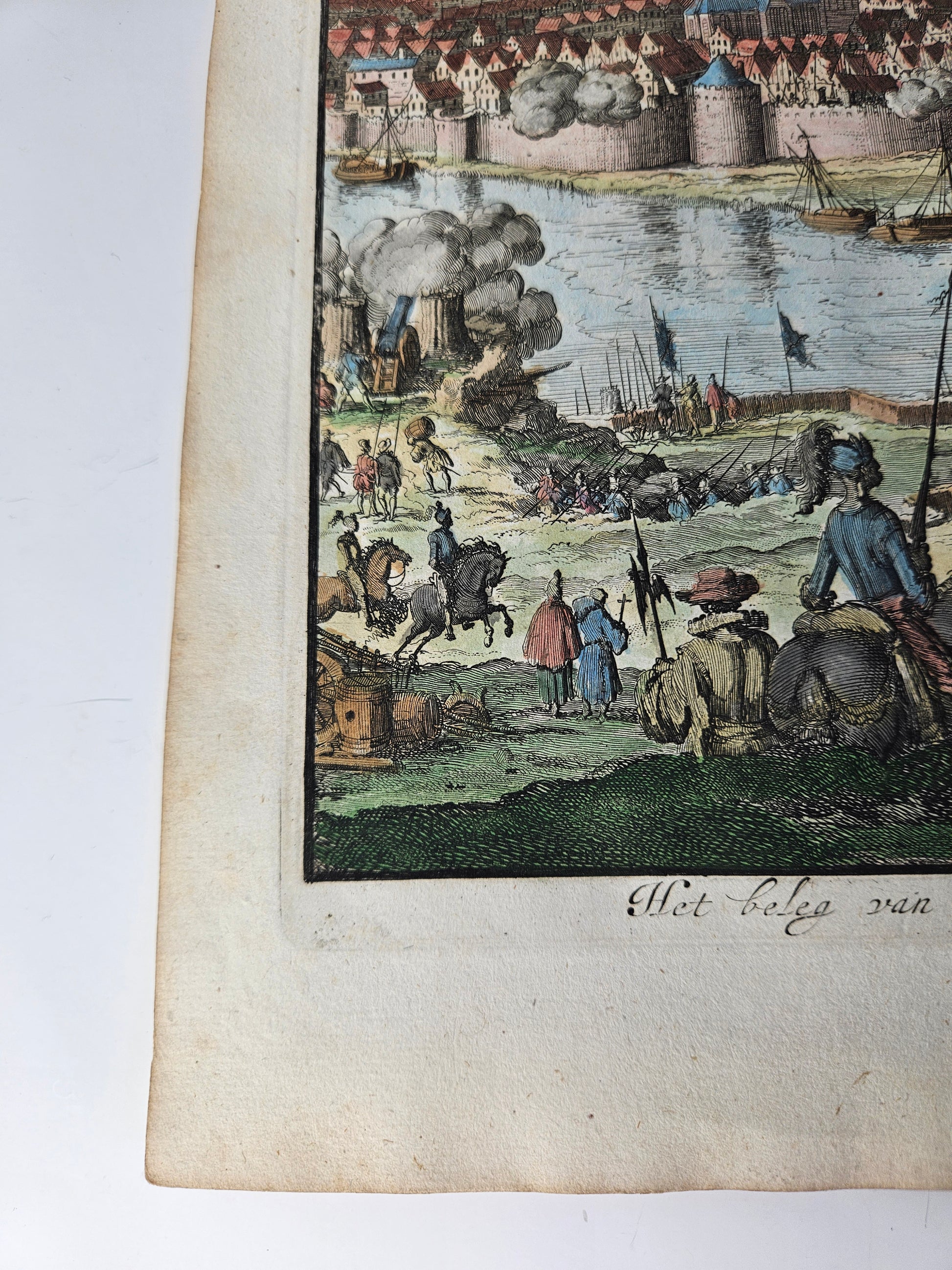 Antieke Kopergravure 'Het Beleg van de Stadt Graave' door Jan Luyken