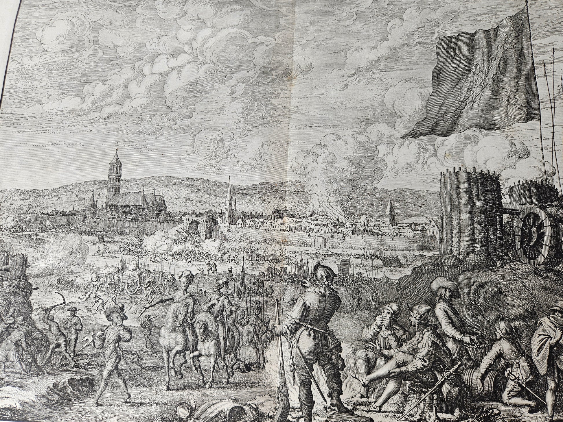 Kopergravure van het historische Beleg van Steenwijk tijdens de Tachtigjarige Oorlog