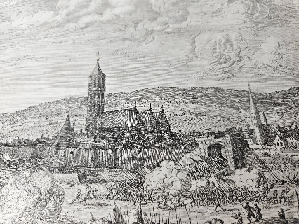 Kopergravure van het historische Beleg van Steenwijk tijdens de Tachtigjarige Oorlog