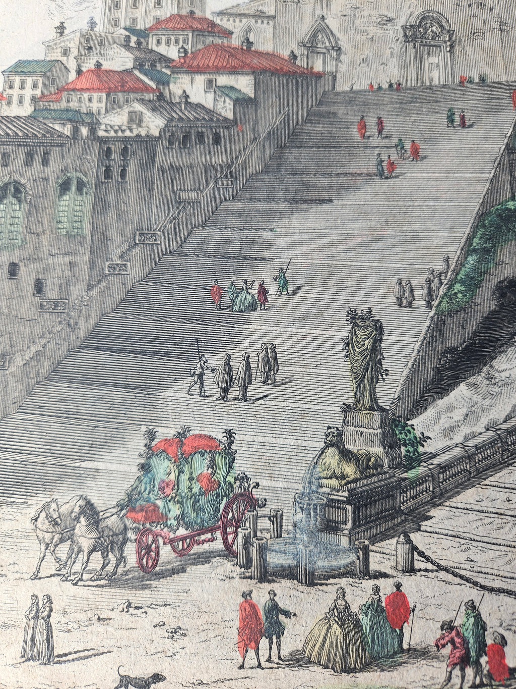 Antieke Opticaprent: Gezicht op het Romeinse Campidoglio