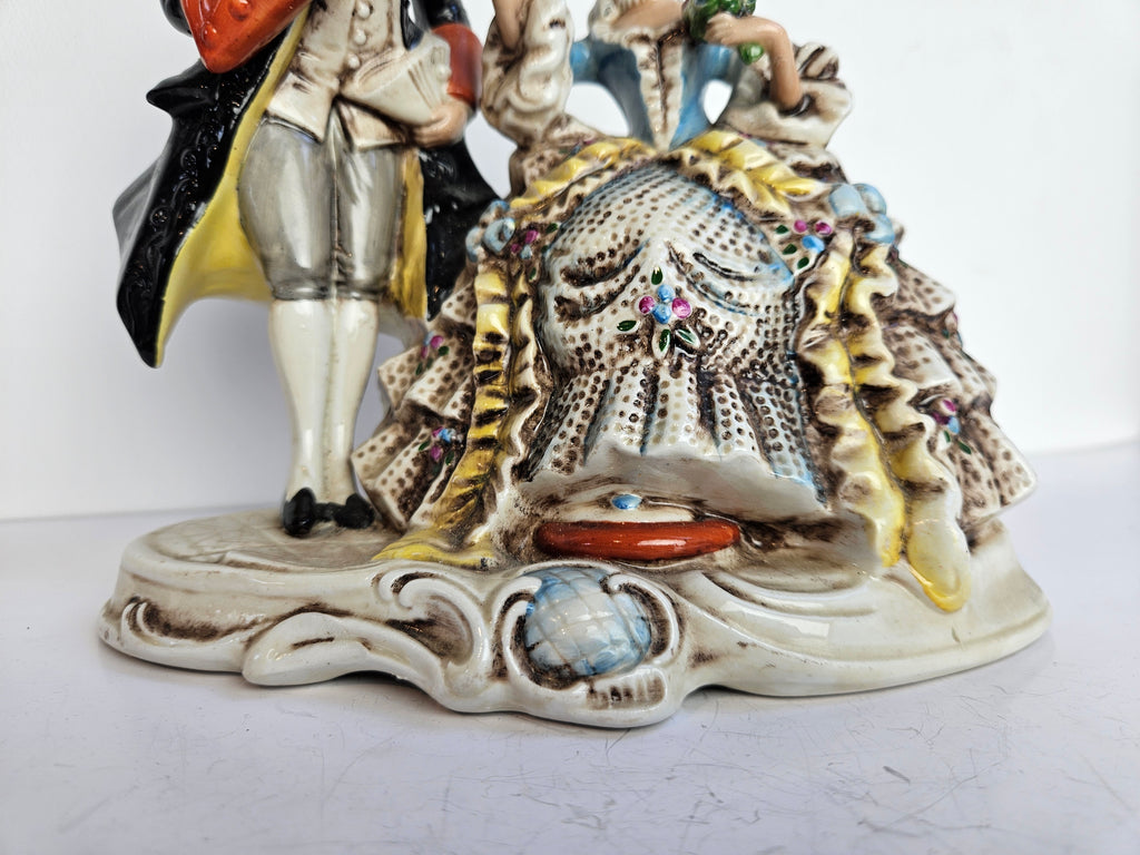 Antiek Gräfenthal Porseleinen Beeldje | Rococo Koppel | Duitsland ca. 1859 | 20x20cm