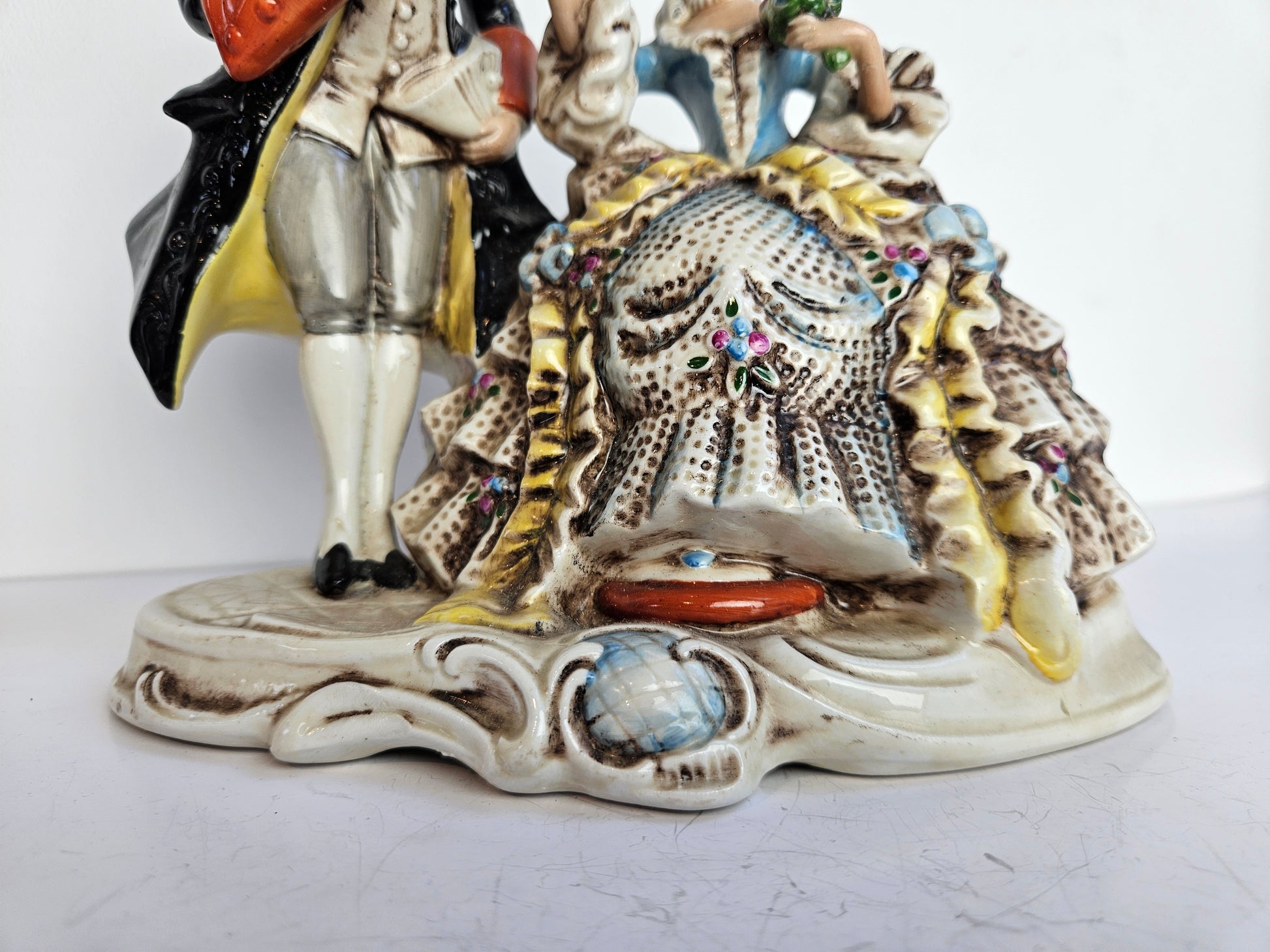 Antiek Gräfenthal Porseleinen Beeldje | Rococo Koppel | Duitsland ca. 1859 | 20x20cm