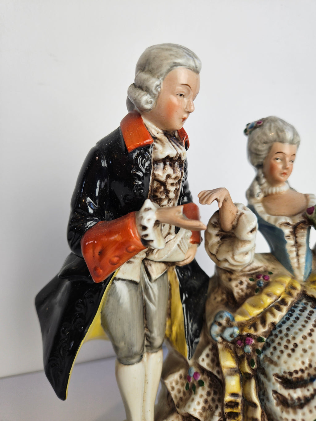 Antiek Gräfenthal Porseleinen Beeldje | Rococo Koppel | Duitsland ca. 1859 | 20x20cm